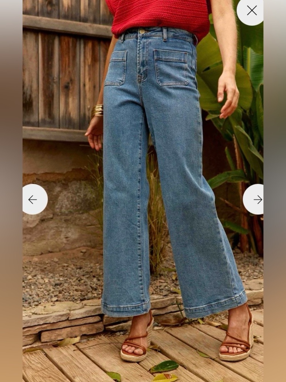 Jeans Petite Étoile Paris - Atlanty - Wide Leg High-Rise Jeans in Medium Blue